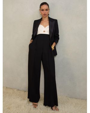 Reiss Atelier Colorblock Wide-Leg Jumpsuit - Black