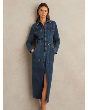 GOOD AMERICAN Good Denim Midi Dress - Blue