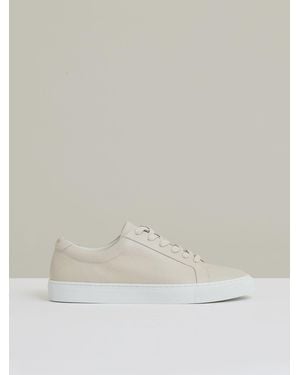 Reiss Luca - Off White Tumbled-leather Low-top Sneakers, Us 11 (uk 10) - Natural