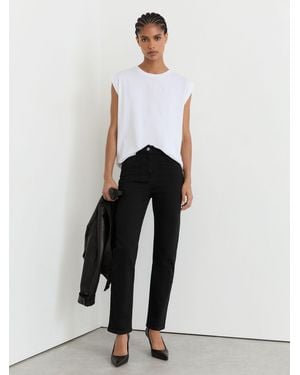 Reiss Isabel - Black Petite Slim-leg Mid-rise Jeans, Us 8 - White