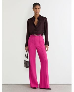 Reiss Seam-Detail Flared Pants - Pink