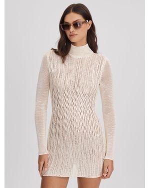 Savannah Morrow Knitted Mini Dress - Natural