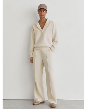Reiss Premium Interlock Collar Sweatshirt - Natural