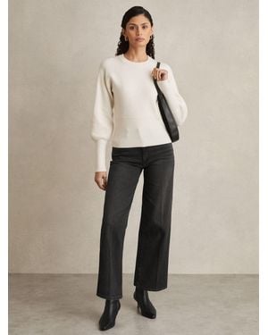PAIGE Wide-Leg Cropped Jeans - Natural