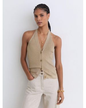 Reiss Lilana - Gold Vest, Xs - Metallic