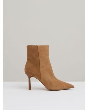 Reiss Seamed Suede Ankle Boots - White