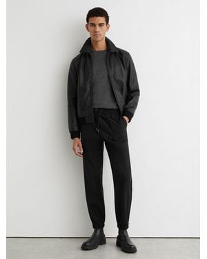 Reiss Technical Cuffed Drawstring Pants - Black