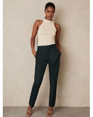 Reiss Jade - Green Petite Wool-blend Slim-fit Suit Pants, Us 8
