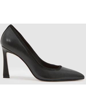 Reiss Leather Tapered-Heel Court Shoes - Black