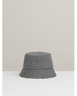Reiss Rosa - Black/white Wool Dogtooth Bucket Hat, M-l - Gray