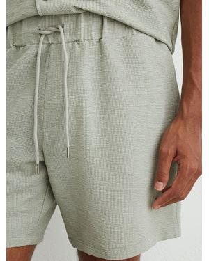 Reiss Textured Stripe Drawstring Shorts - Green