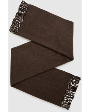Reiss Picton - Chocolate Wool-cashmere Scarf, One - Brown