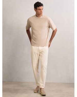 Reiss Cotton Garment-Dyed Oversize T-Shirt - Natural