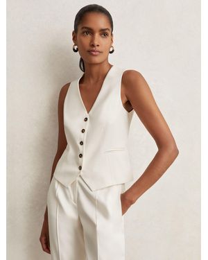 Reiss Millie Waistcoat Woven - Natural