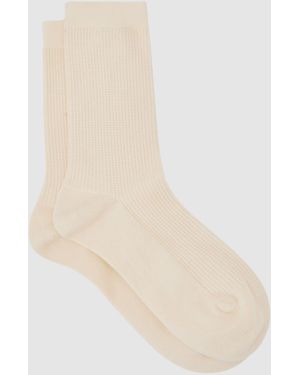 Reiss Cotton-Blend Textured Socks - White