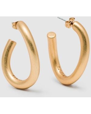Reiss Freya - Gold Tone Wave Hoop Earrings, - Black