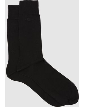 Reiss Cotton-Blend Script-Logo Socks, M & L - Black