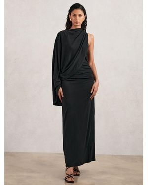 Acler Draped Jersey Midi Dress - Black