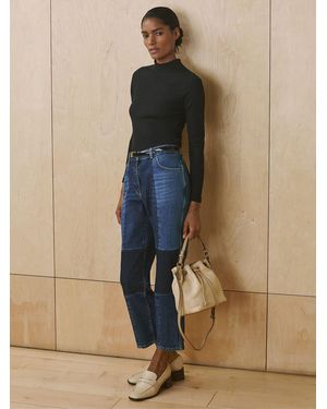 Reiss Straight-Leg Patchwork Jeans - Blue