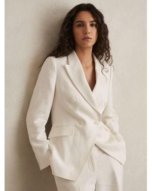 【海外限定】REISSジャケット☆Isla Pointed-Collar Linen-Blend Reiss Isla Pointed-Collar Linen-Blend Jacket in White | Lyst