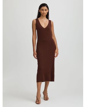 PAIGE Sapphia Dress Ribbed - Brown