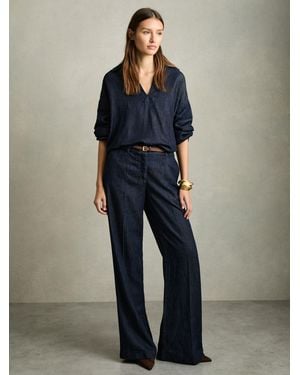 Reiss Denim Look Overshirt - Blue