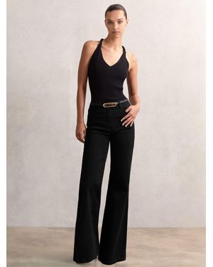 Reiss Mid-Rise Flared Jeans - Black