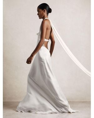 Reiss Duchess Satin Maxi Dress - Natural