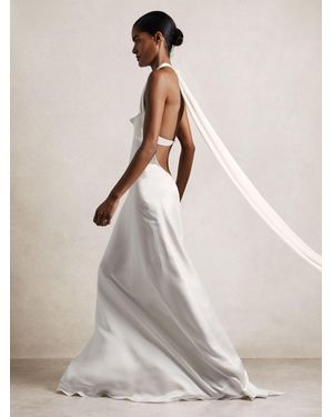 Reiss Atelier Duchess Satin Maxi Dress - Natural