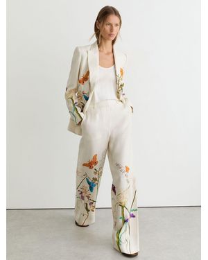 Reiss X Nybg Printed Wide-Leg Suit Pants - Natural
