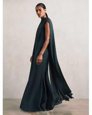 【海外限定】REISSジャンプスーツ☆Farah Satin Cape Sash Jumps Reiss Farah - Teal Green Satin Cape-sash Jumpsuit, Us 0 | Lyst