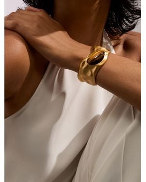 Reiss Tillie - Gold Tone Tillie Tumbled-stone Sculpted Cuff, One - Brown