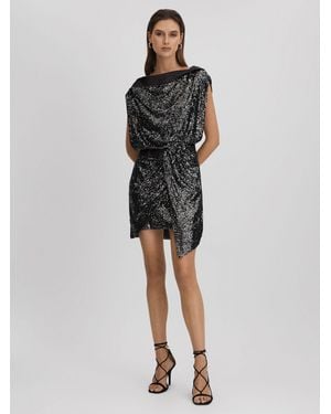 Halston Tyler Mini Dress Sequin - Black