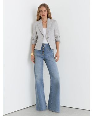 Reiss Twin-Pocket Button Flared Jeans - Blue