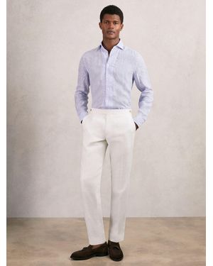 Reiss Slim Fit Lyocell Linen Suit Pants - White