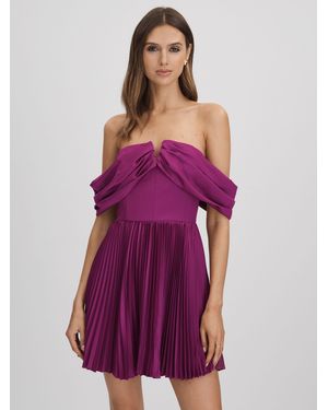 AMUR Off-The-Shoulder Mini Dress - Purple