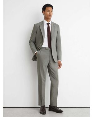 Reiss Tailored Fit Wool-Blend Side-Adjuster Suit Pants - Gray