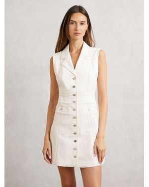 PAIGE Denim Button-Through Mini - White