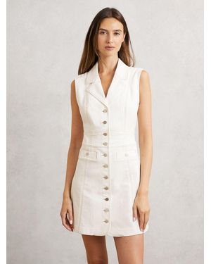 PAIGE Denim Button-Through Mini - White