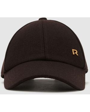 Reiss Fiona - Chocolate Wool-blend Flannel Baseball Cap, One - Black