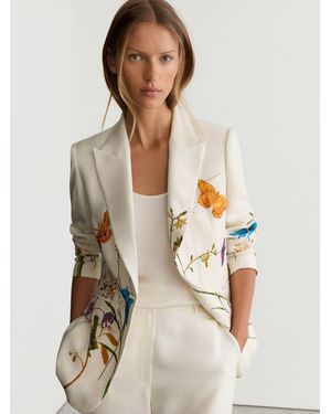 Reiss X Nybg Printed Single-Breasted Suit Blazer - Natural