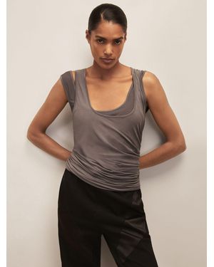 Reiss Double Layer Vest - Gray