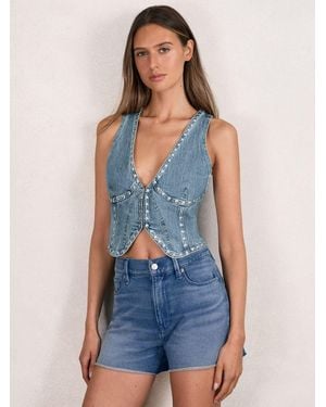 GOOD AMERICAN Studded Vest - Blue