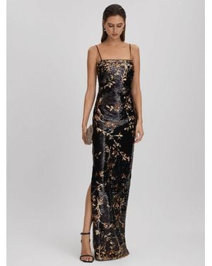 Halston Sequin Maxi Dress - Blue