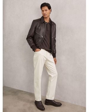 Reiss Leather Lace-Up Chukka Boots - Brown
