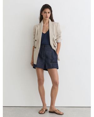 Reiss Linen Shorts - Blue