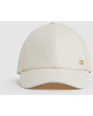 Reiss Fiona Wool-Blend Flannel Baseball Cap - White