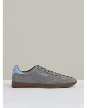 Reiss Suede Low-Top Sneakers - Gray