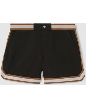 Reiss Baller - Black - Che Contrast Stripe Elasticated Waist Swim Shorts, S