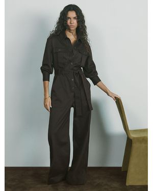REISS☆Kaia Tailored Wide Leg Utility Jumpsuit Navy【UK発】 Reiss Kaia Utility Jumpsuit in Blue | Lyst